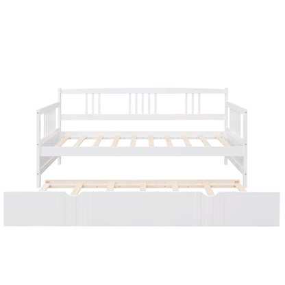 Twin Size DayBed With Twin Size Trundle - White