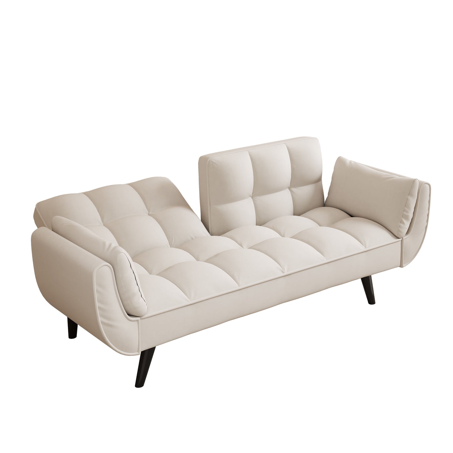 Sofa Soft Two Armrests Throw Pillow Pillow Comfortable Fit Apartment Bedroom Small Space - Beige
