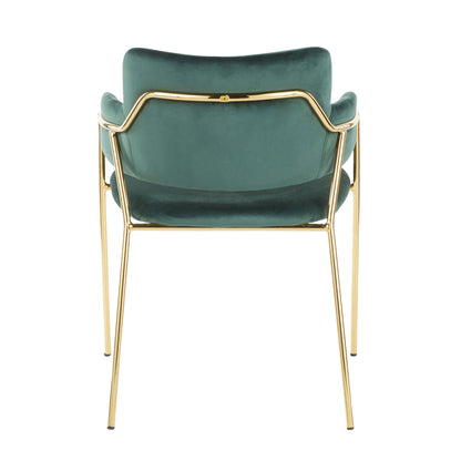 Napoli - Contemporary Chair (Set of 2) - Gold / Emerald Green