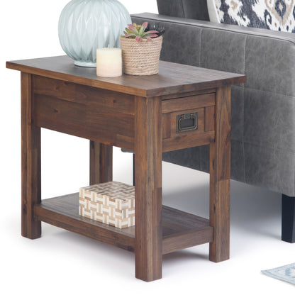 Monroe - Narrow Side Table - Distressed Charcoal Brown