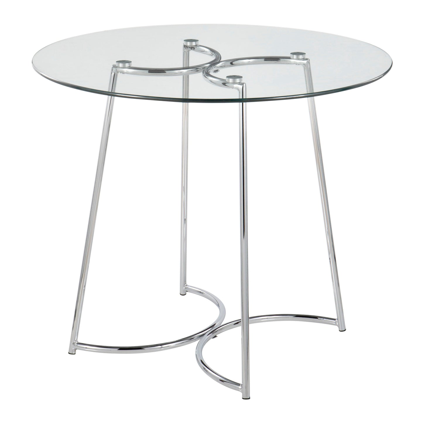 Cece - Contemporary Dinette Table - Chrome / Clear
