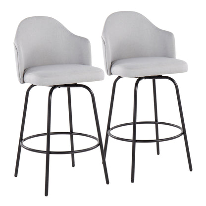 Ahoy - Contemporary Fixed Height Counter Stool (Set of 2) - Black / Light Gray
