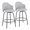 Ahoy - Contemporary Fixed Height Counter Stool (Set of 2) - Black / Light Gray