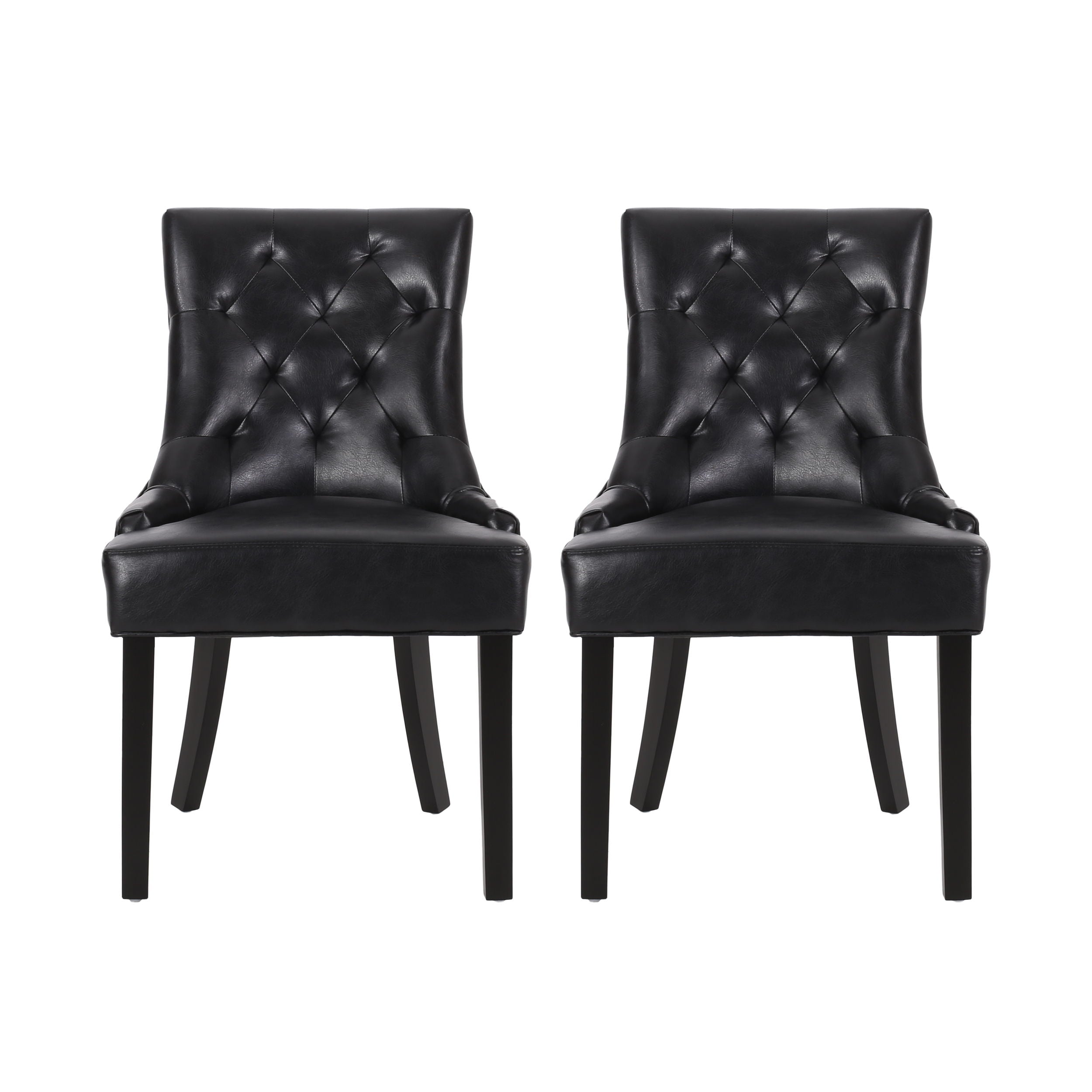 Cheney - Dining Chair (Set of 2) - Contemporary Style With Tufted Diamond Stitching - Black
