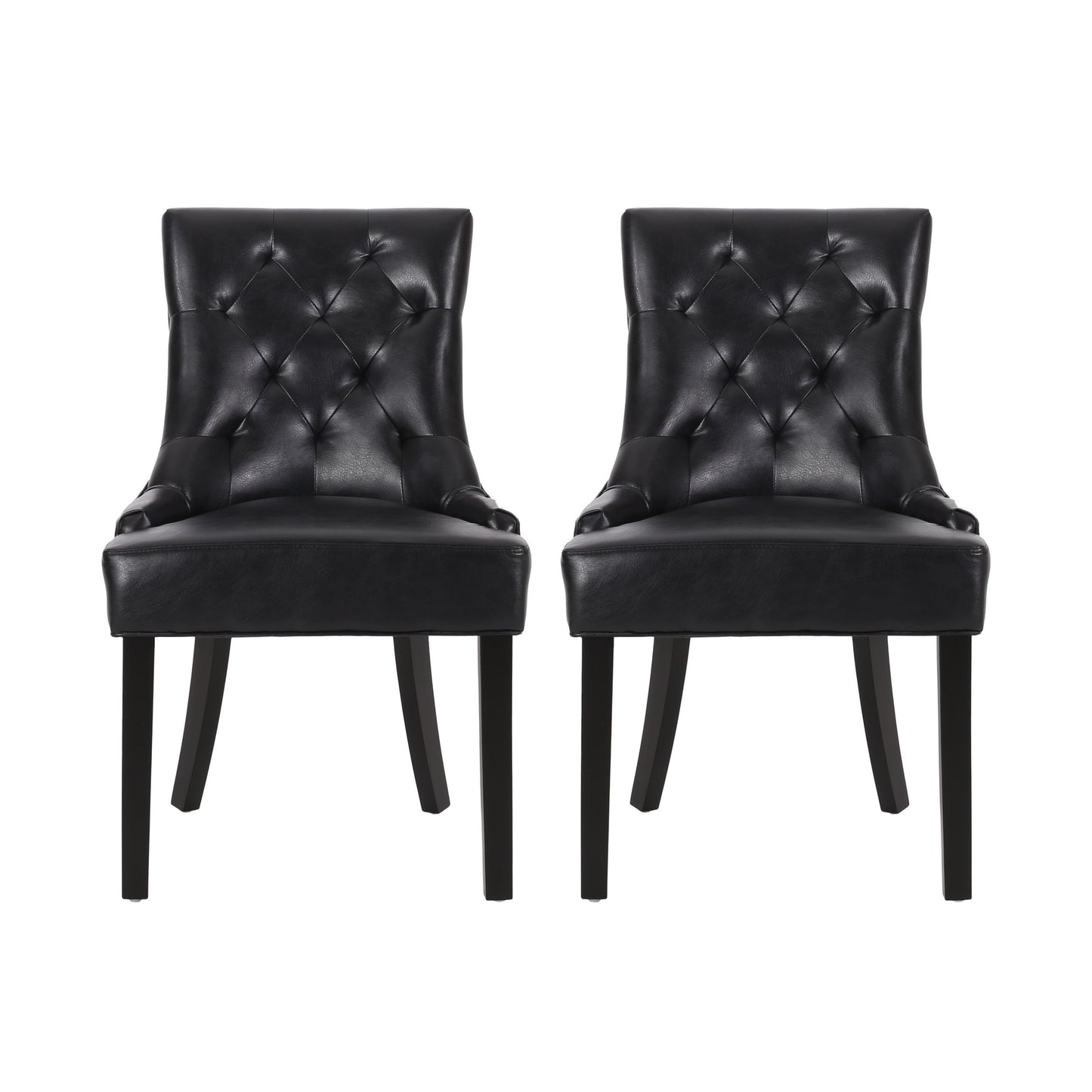 Cheney - Dining Chair (Set of 2) - Contemporary Style With Tufted Diamond Stitching - Black