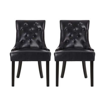 Cheney - Dining Chair (Set of 2) - Contemporary Style With Tufted Diamond Stitching - Black