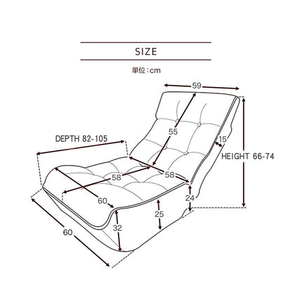 Single Sofa Reclining Japanese Chair Lazy Sofa Tatami Balcony Adjustable Chair - Navy