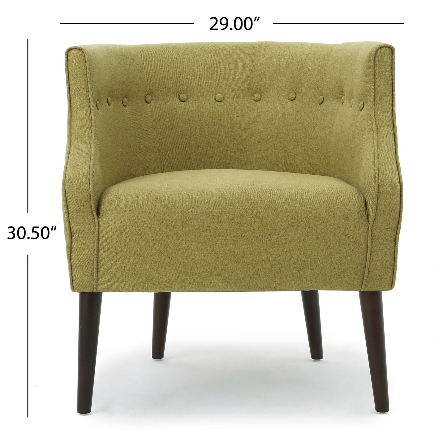 Contemporary Upholstered Club Chair With Button Tufting - Green