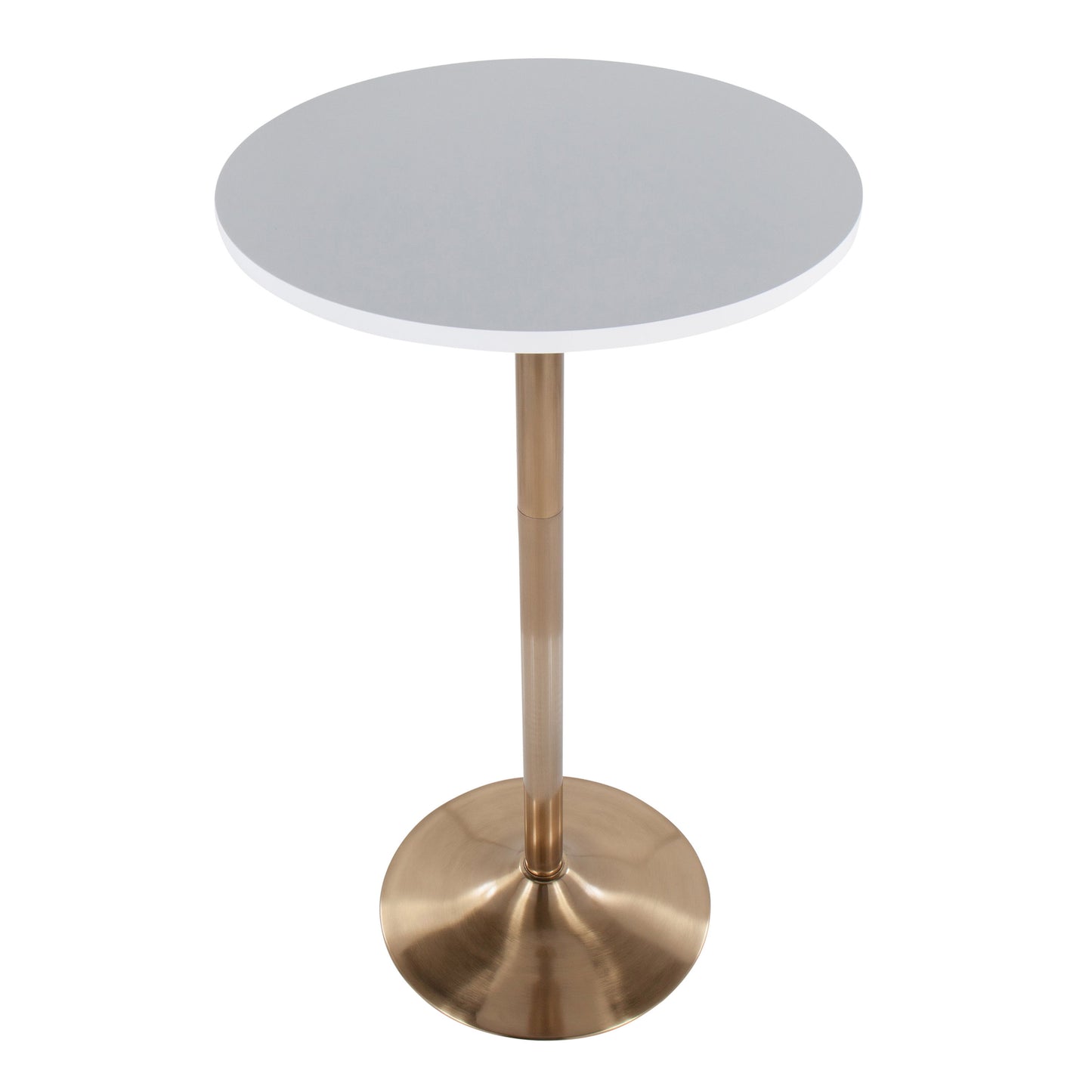 Pebble - Contemporary / Glam Adjustable Dining Or Bar Table - Gold / White
