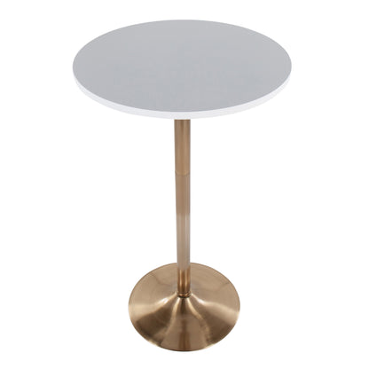 Pebble - Contemporary / Glam Adjustable Dining Or Bar Table - Gold / White