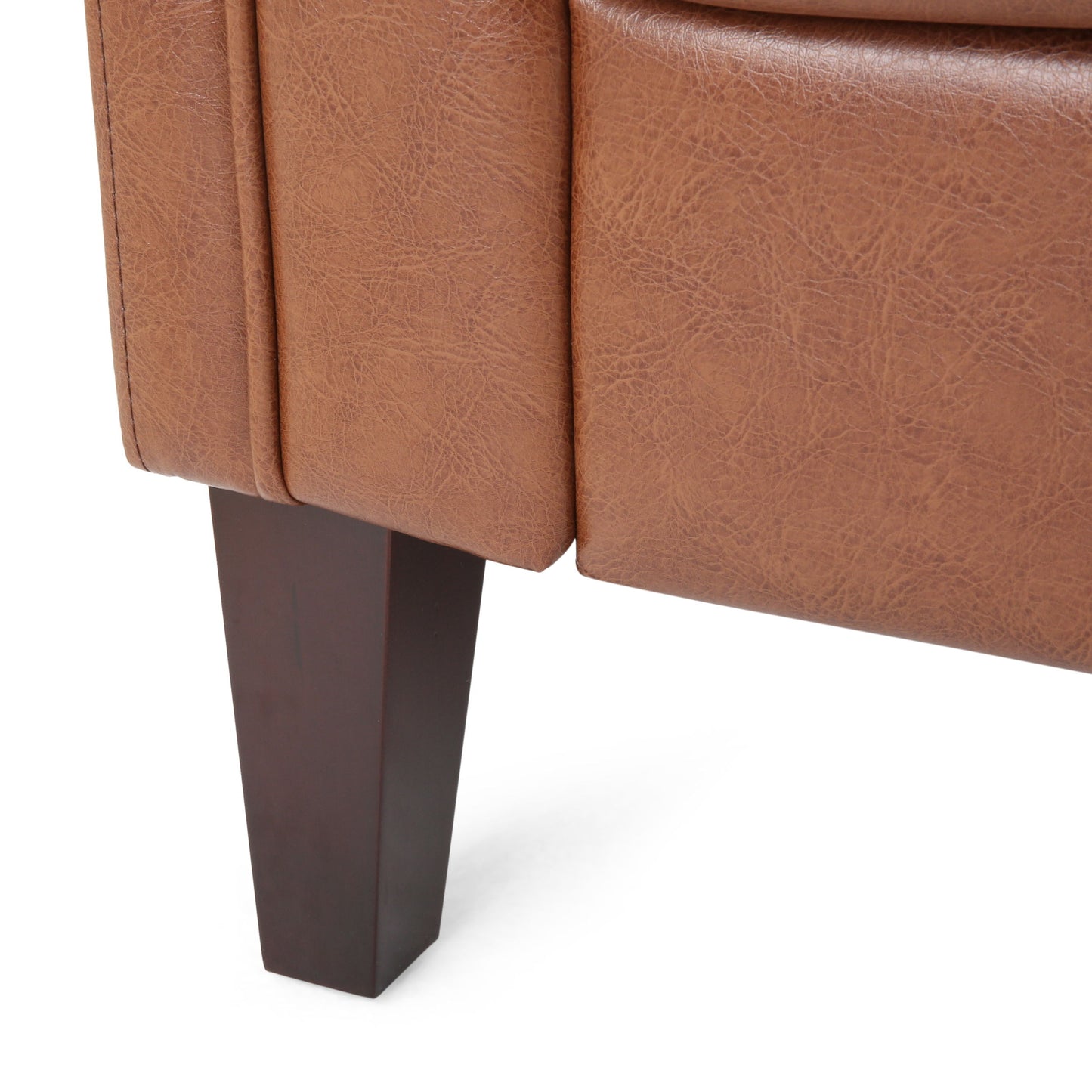 Comfy 3 Seat Sofa With Tufted Back, Modern For Living Room - Light Brown