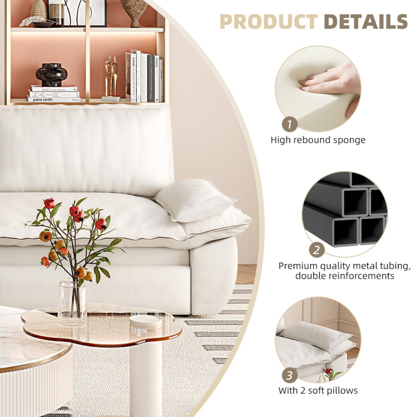 Queen Pull Out Sofa Bed, 3 In 1 Convertible Sleeper Sofa Multifunctional Velvet Loveseat Bed - Beige