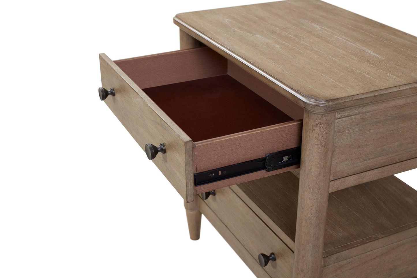 Open Nightstand With 2 Drawers - Sand
