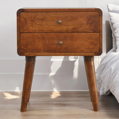 Curved Nightstand - Chestnut