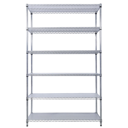 6 Tier 6000Lbs Capacity Nsf Metal Shelf Wire Shelving Unit, Heavy Duty Adjustable Storage Rack With Wheels & Shelf Liners For Commercial Grade Utility Steel Storage Rack - Chrome