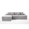 Modern L Shaped Sectional Sofa With Memory Foam & Steel Frame, Corduroy Fabric - Light Gray