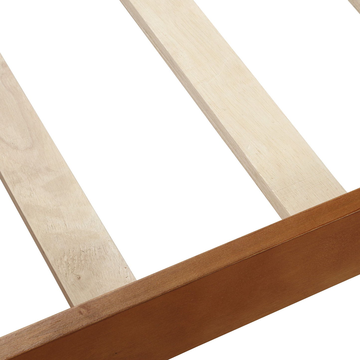Twin Platform Bed Frame Mattress Foundation Sleigh Bed With Headboard, Footboard, Slat Support - Oak