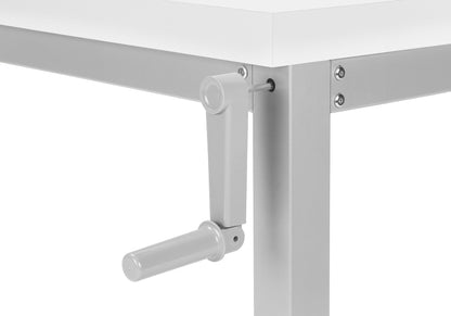 Computer Desk, Home Office, Standing, Adjustable, Laptop, Contemporary And Modern - White