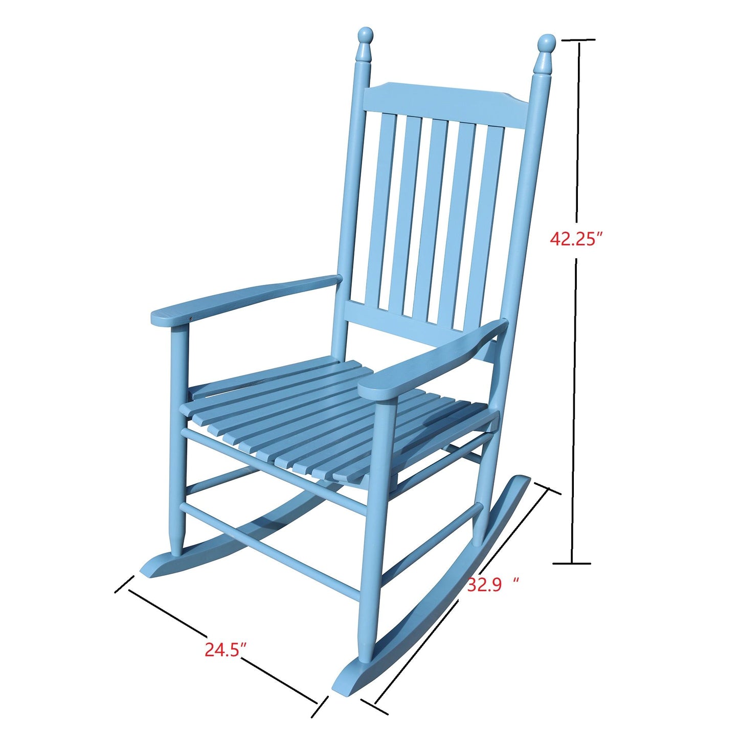 Wooden Porch Rocker Chair - Blue