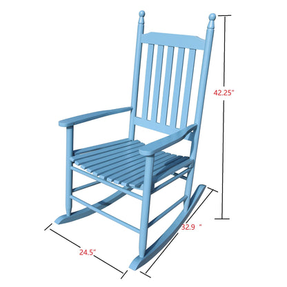 Wooden Porch Rocker Chair - Blue