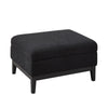 Upholstered Wood Base Storage Ottoman With Reversible Lid Coffee Table, Foot Stool Square Footrest With Rubberwood Legs For Living Room Bedroom Entryway And Office - Black