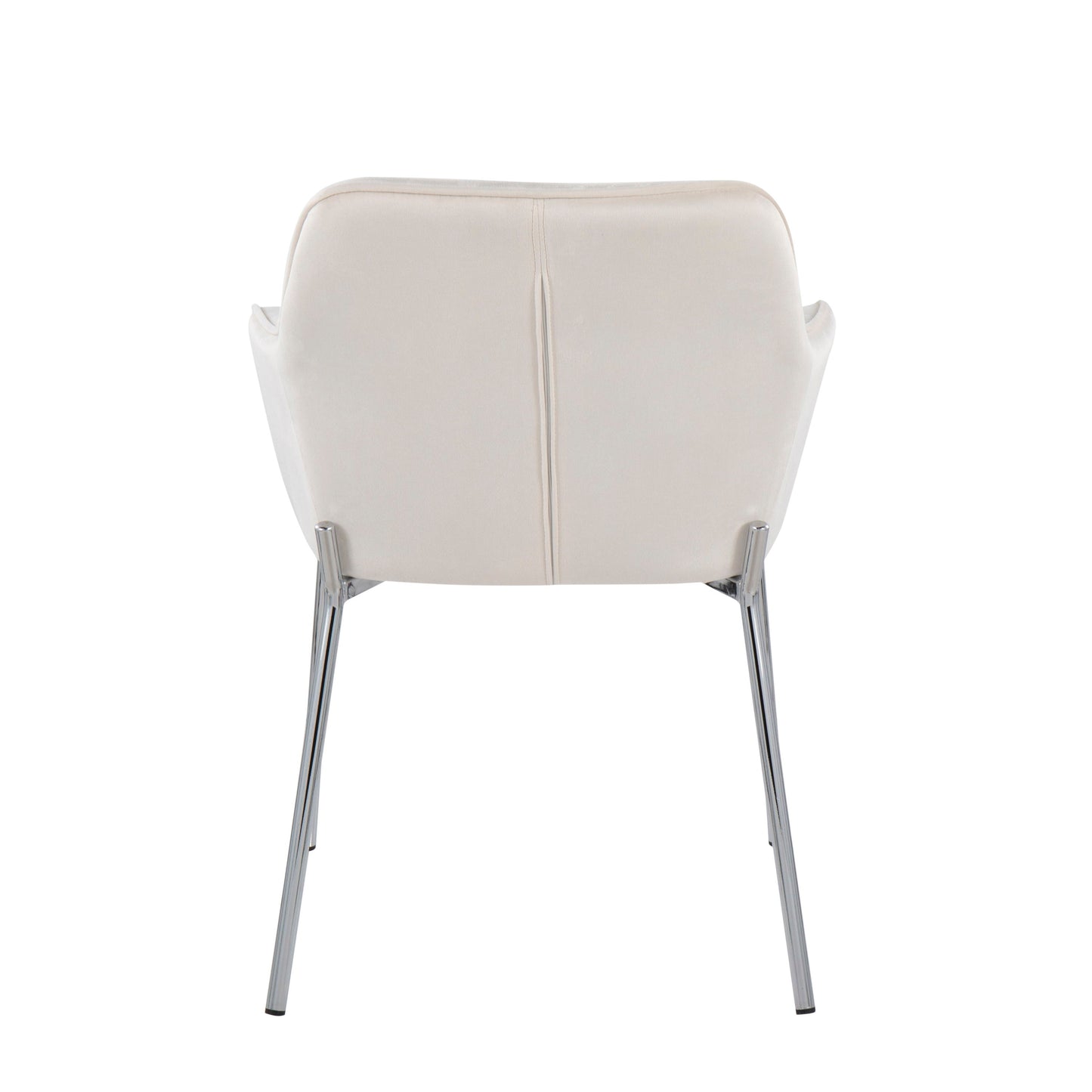Daniella - Contemporary Dining Chair (Set of 2) - Cream / Chrome