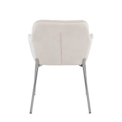 Daniella - Contemporary Dining Chair (Set of 2) - Cream / Chrome