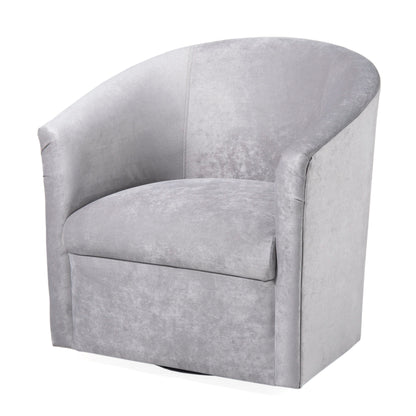 Eden - Swivel Chair With Microfiber Upholstery And Hardwood Frame - Silver