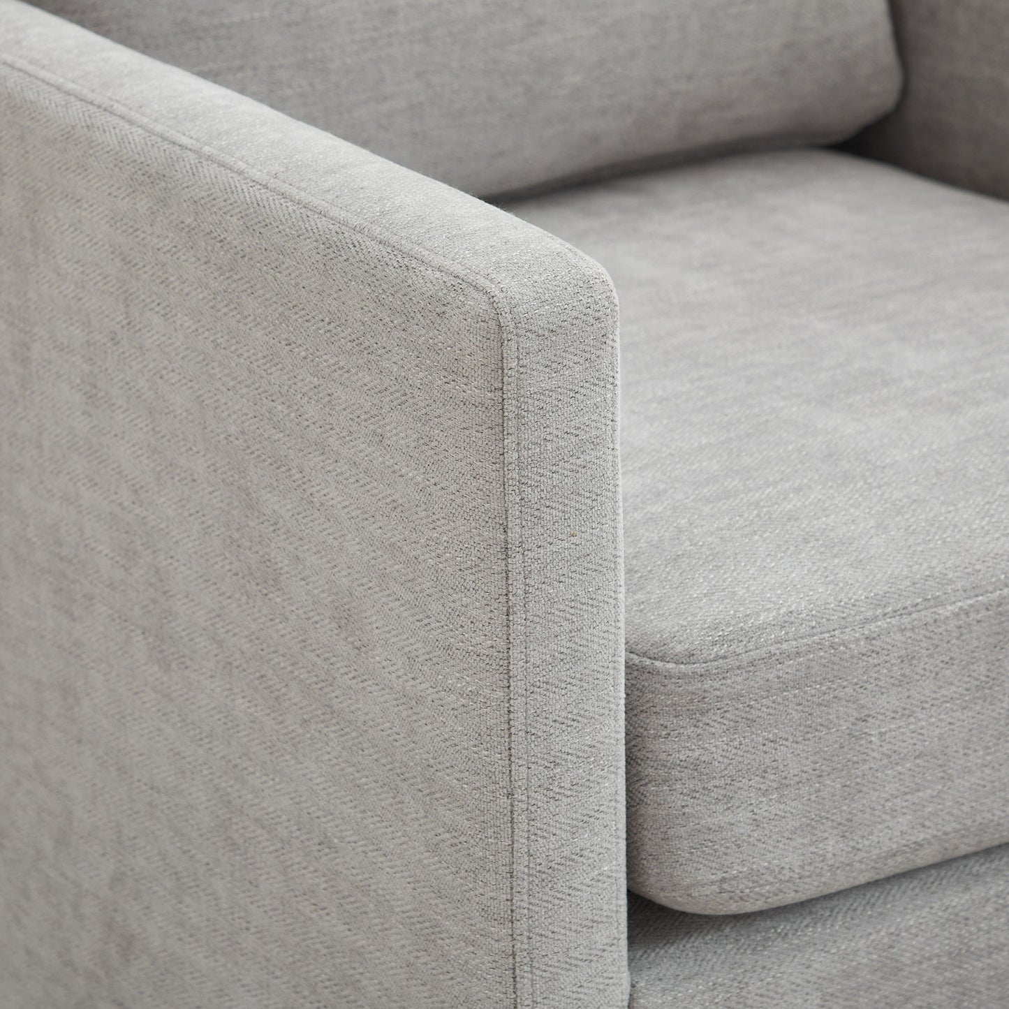 Modern Square Upholstered Swivel Accent Chair Chenille For Living Room Or Bedroom - Light Gray