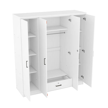4 Door Wardrobe With 1 Drawer - White
