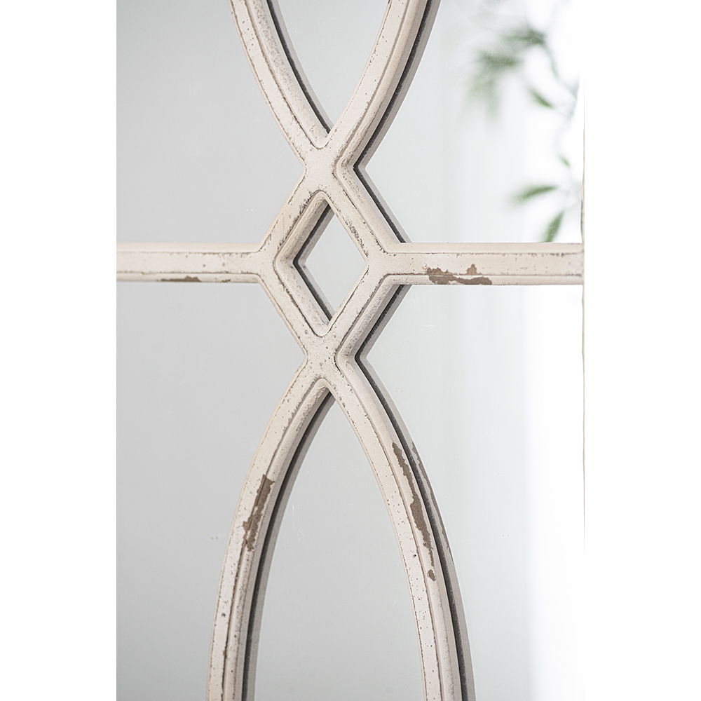 Rectangular Wooden Wall Mirrors With Distressed Frame, Vertical Or Horizontal, Home Decor For Living Room (Set of 2) - White