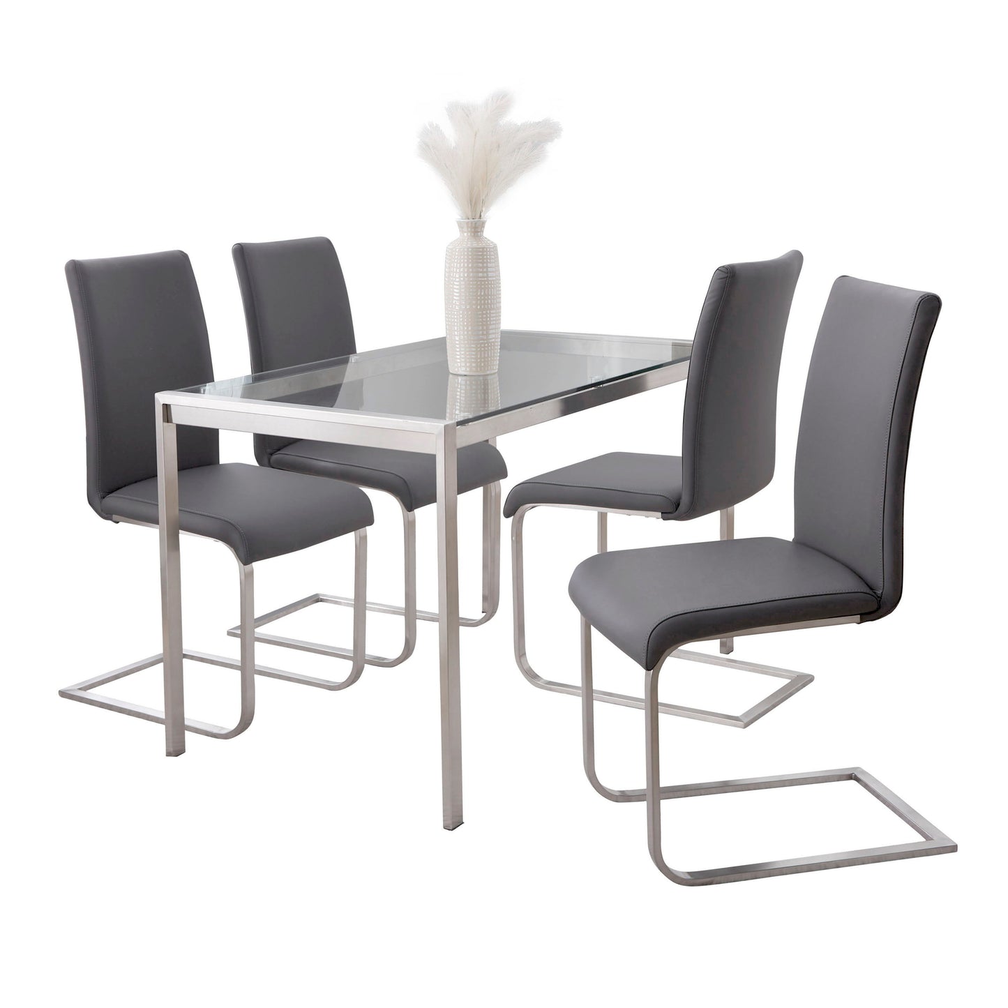 Fuji Foster - Contemporary Dining Set l, Glass 5 Piece - Multicolor