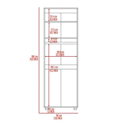 Armoire Organiser, Two Shelves, Rod, Double Door Cabinet Armoire - Black