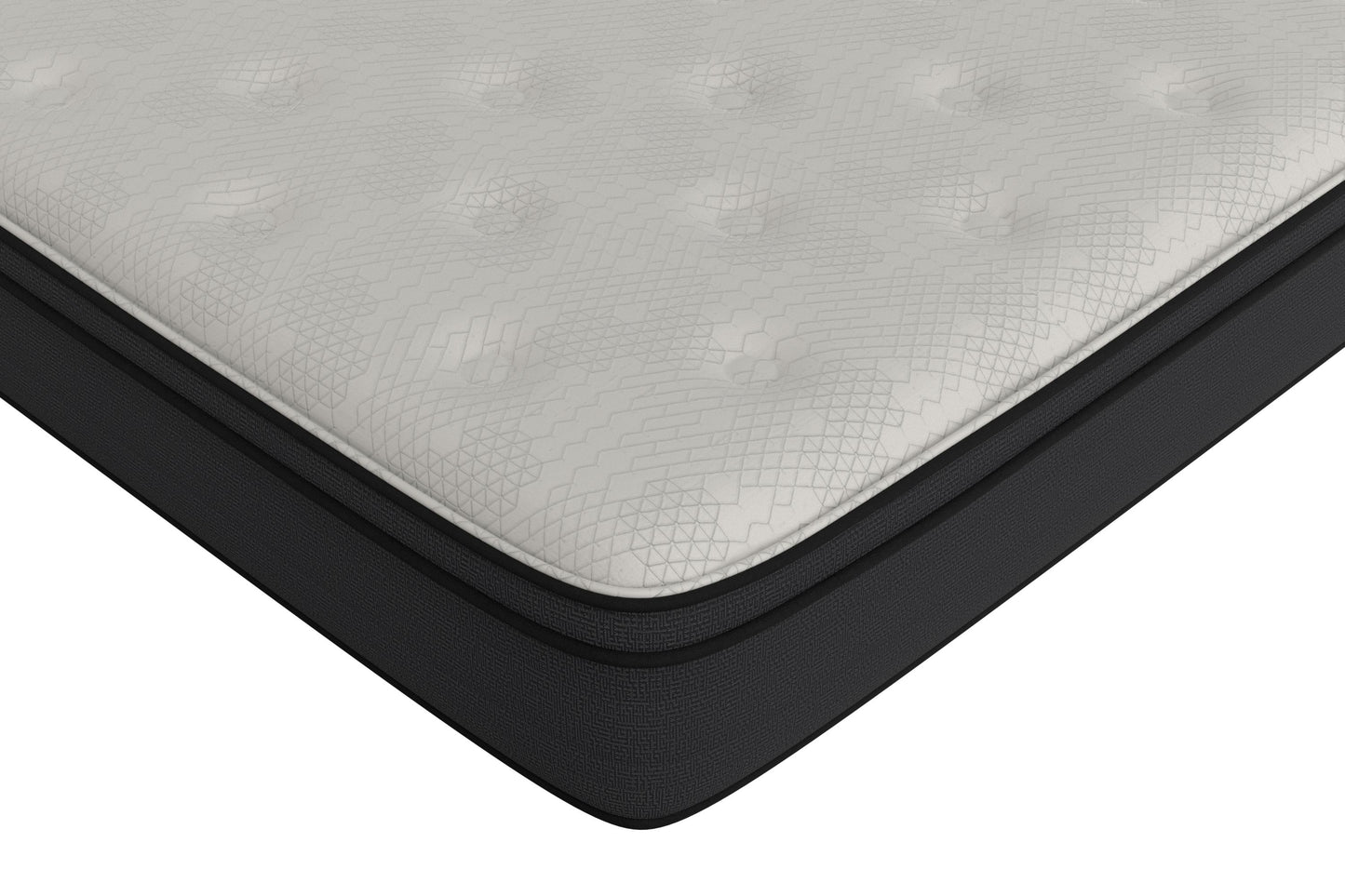 12" King Euro Top Hybrid Memory Foam Mattress - White / Black