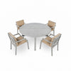 Outdoor Dinning Set 4 Person Outdoor Wooden Dinning Set With An Umbrella Hole And Removable Cushions For Patio, Backyard, Garden - Antique Gray