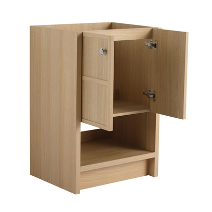 Modern Freestanding Bathroom Vanity With 2 Soft Closing Doors, Excluding Sink - Oak