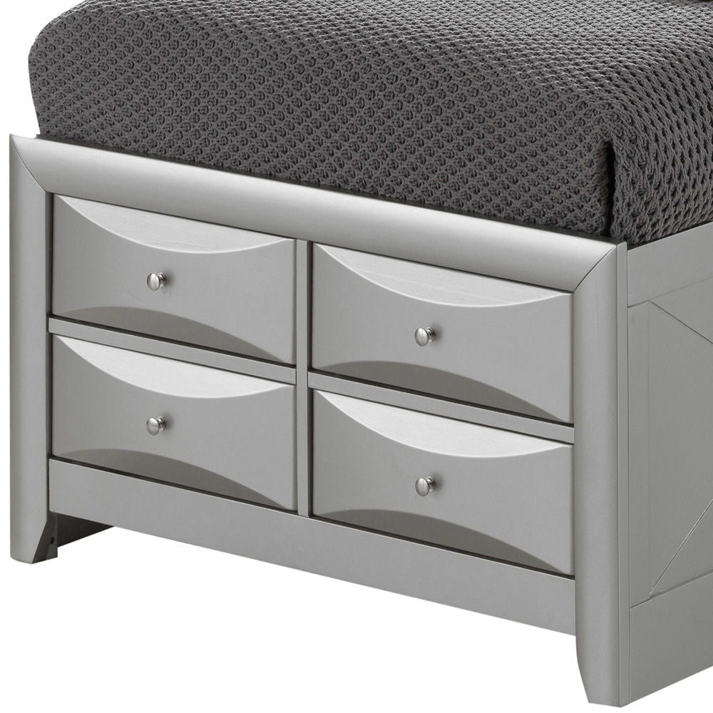 Marilla - Twin Storage Bed - Silver Champagne