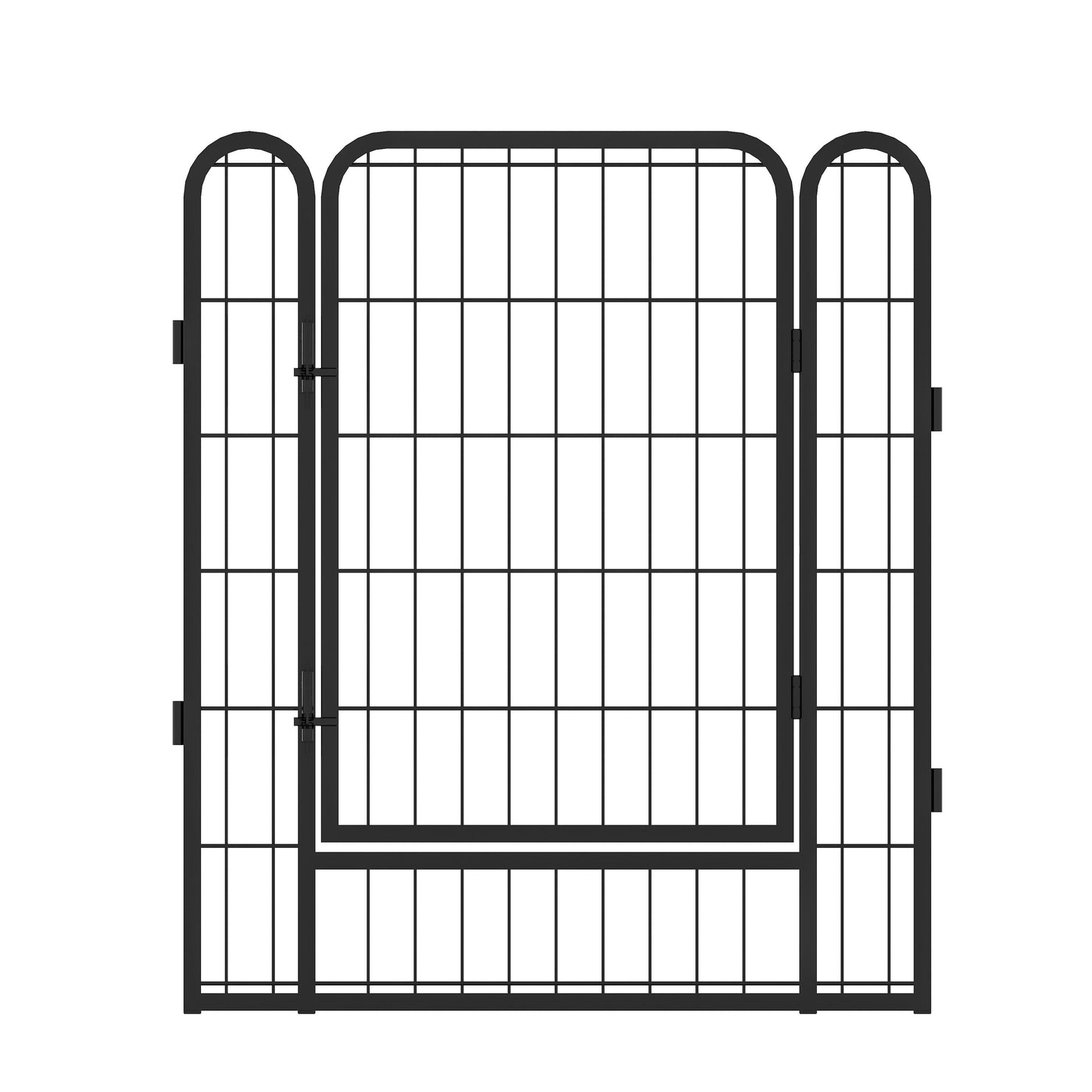 12 Panels Heavy Duty Metal Playpen With Door, Dog Fence Pet Exercise Pen For Outdoor - Black