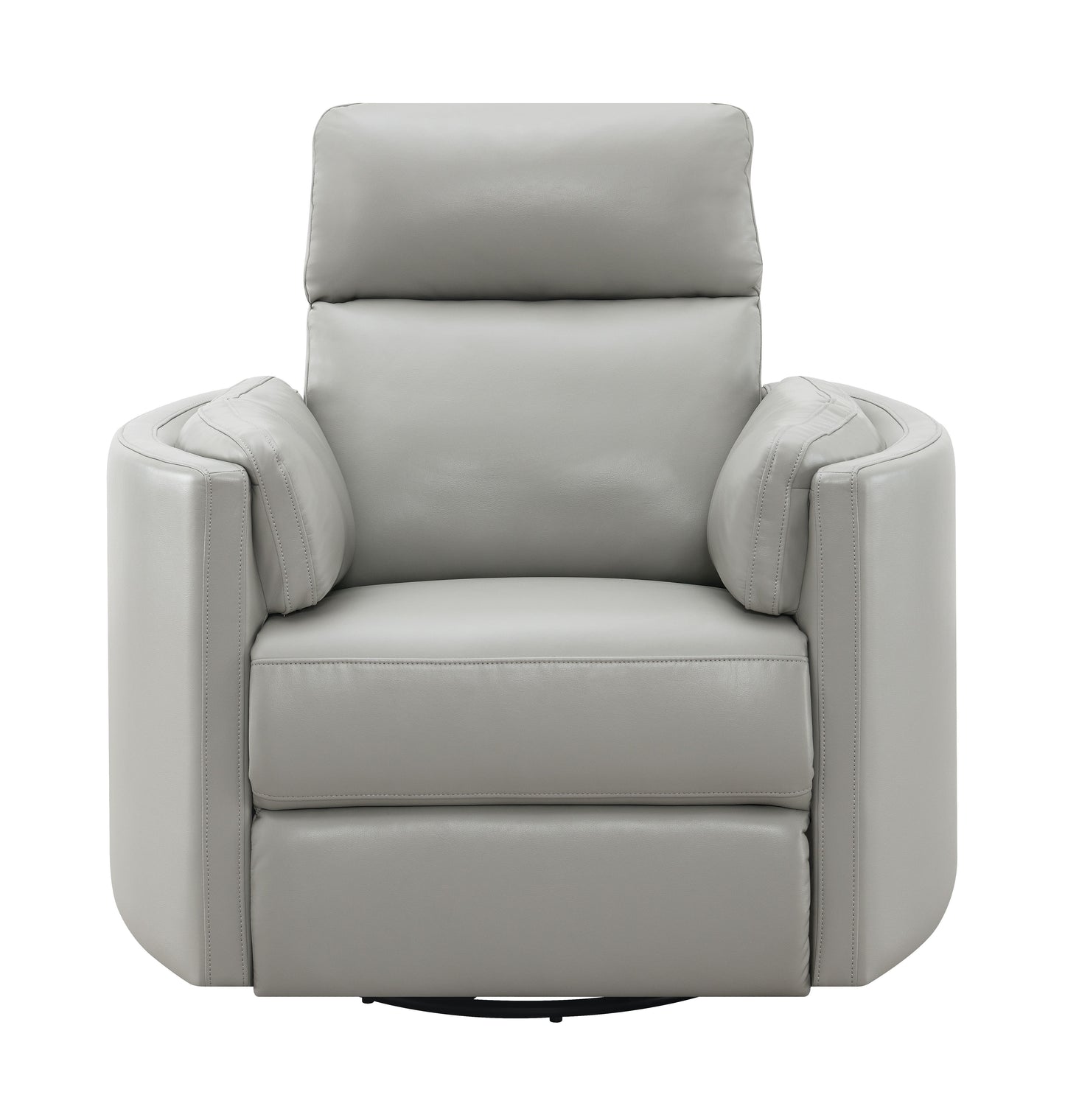 Sagen - Faux Leather Glider Recliner With Swivel - Gray