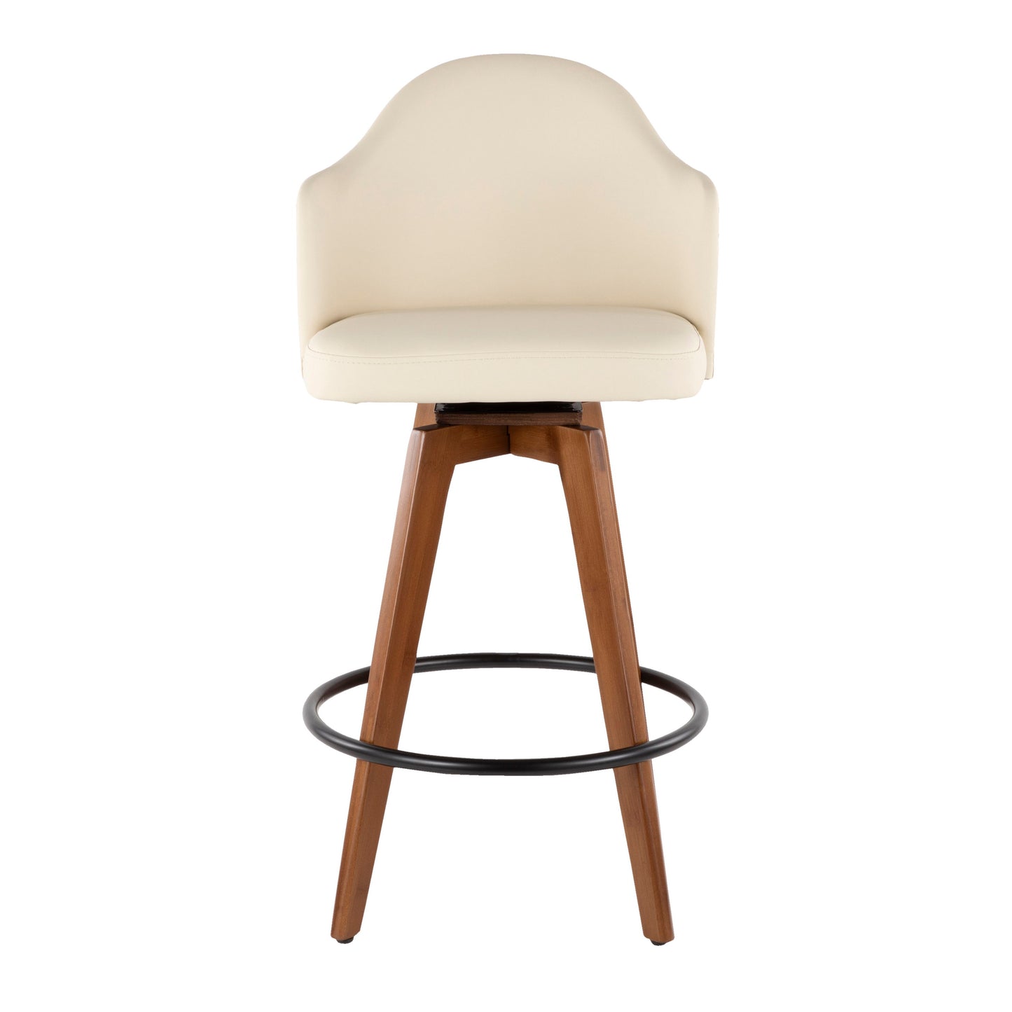 Ahoy - Mid-Century Counter Stool - Walnut / Cream