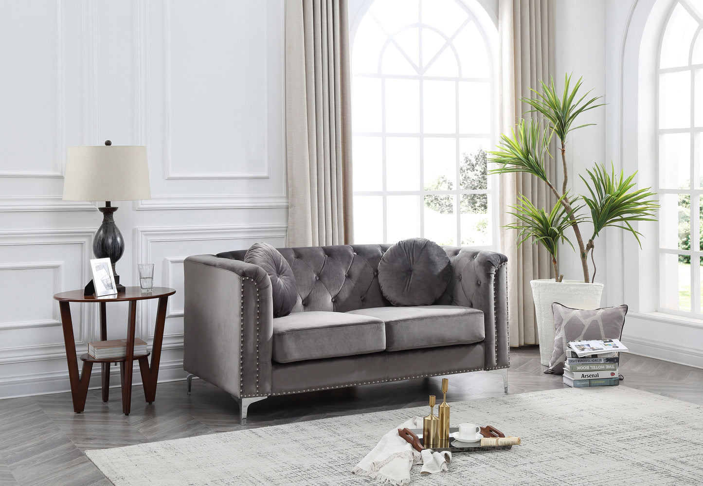 Contemporary Loveseat - Dark Gray