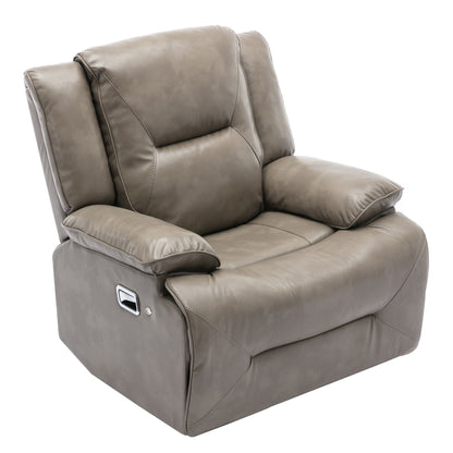 360ÔøΩÔøΩ Swivel And Rocking Home Theater Recliner Manual Recliner Chair With A Led Light Strip For Living Room - Gray