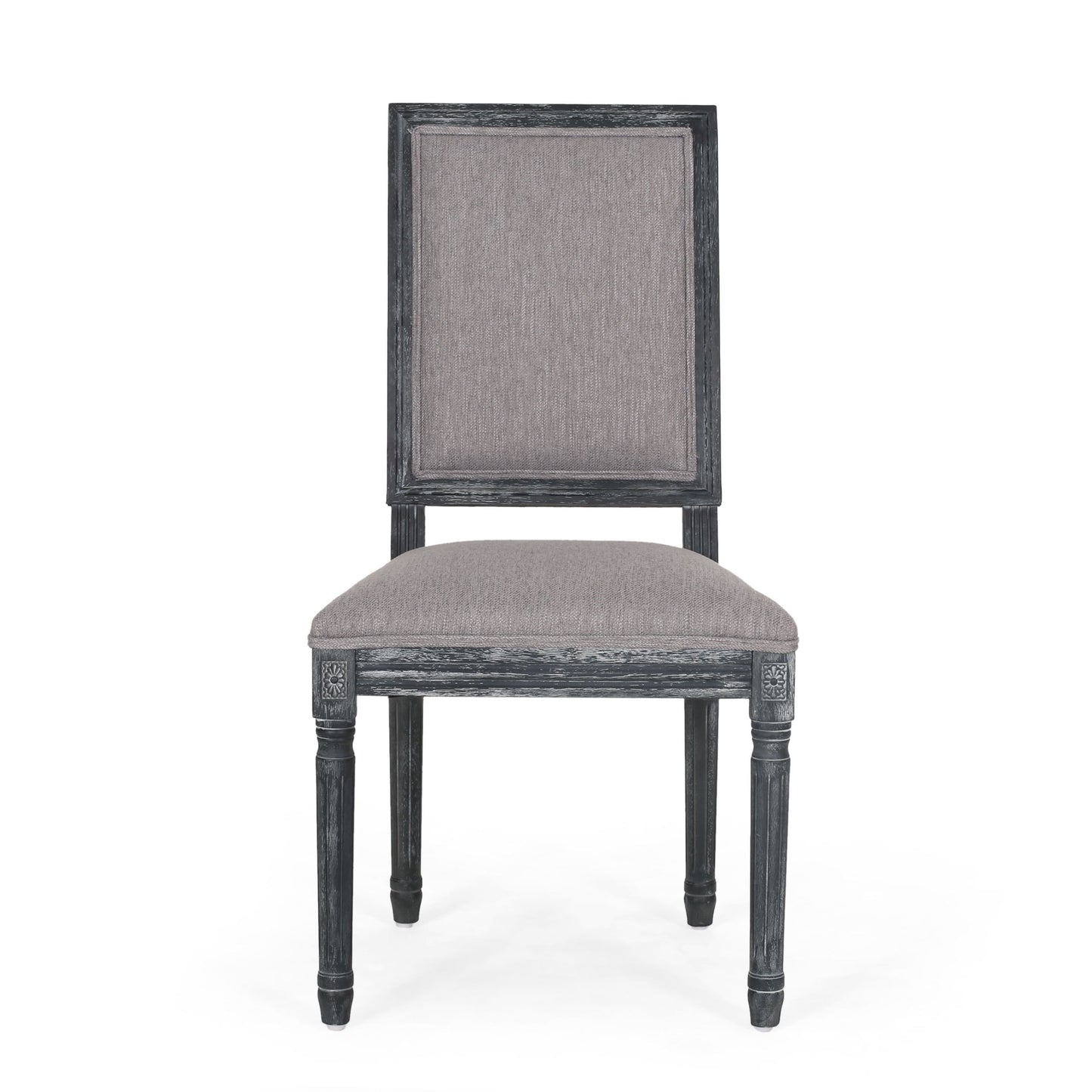 French Country Style Dining Chair Set With Upholstered Seats And Weathered - Gray