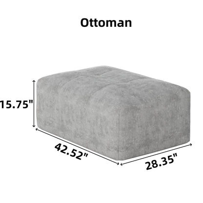 Modern Oversized Modular Sectional Sofa, Sparkling Chenille Fabric Soft Cushion Sofa With 8 Pillows, 8 Pieces Diy Combination Tufted Sofa, No Assembly Required - Beige