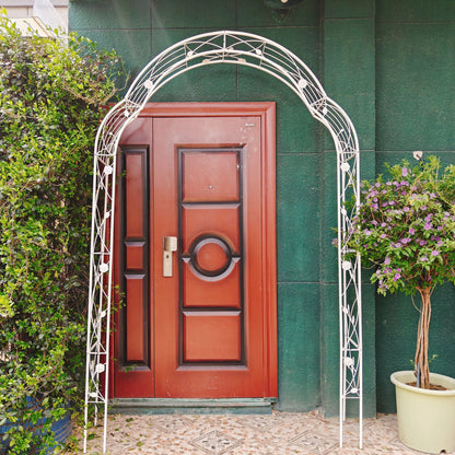 Metal Garden Arch Assemble Freely With 8 Styles Garden Arbor Trellis Climbing Plants Support Rose Arch Outdoor Arch Wedding Arch Party Events Archway - Cream White
