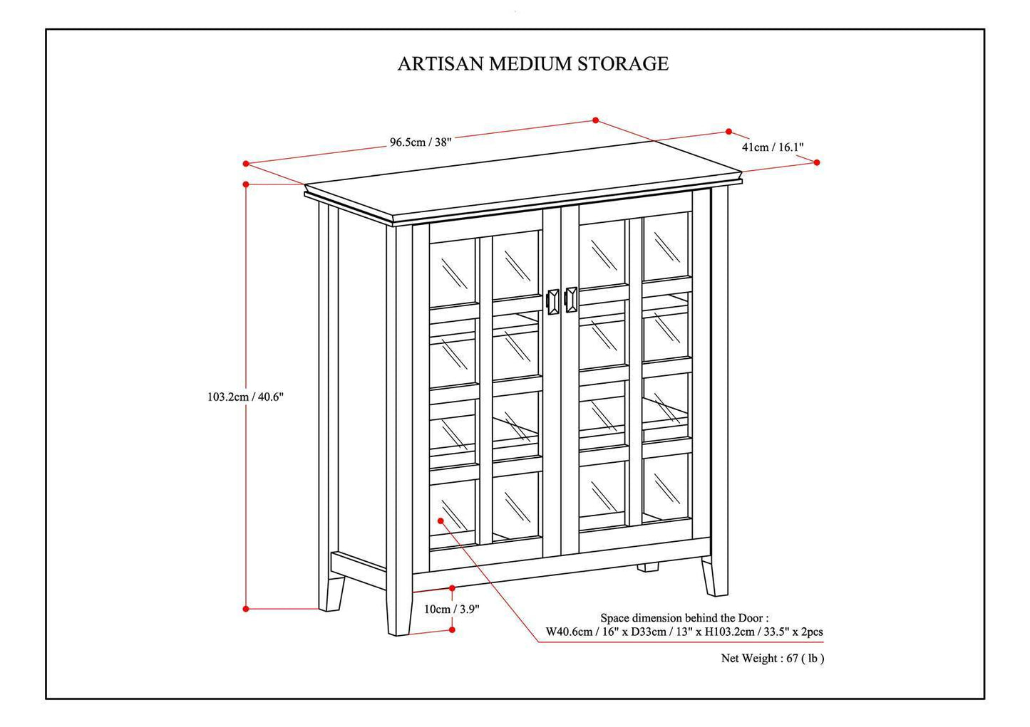 Artisan - Medium Storage Cabinet - Russet Brown
