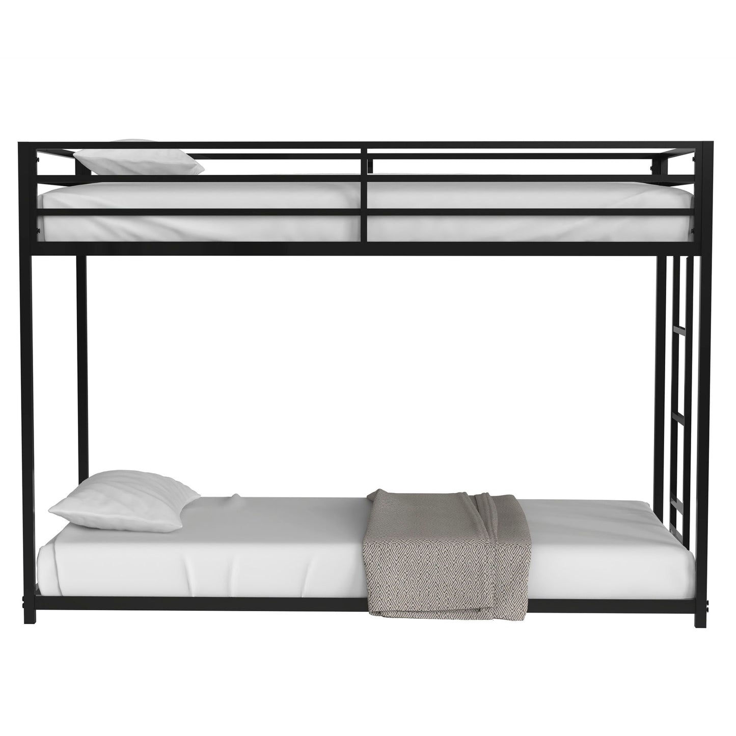Adam - Twin Over Twin Bunk Bed - Black Metal