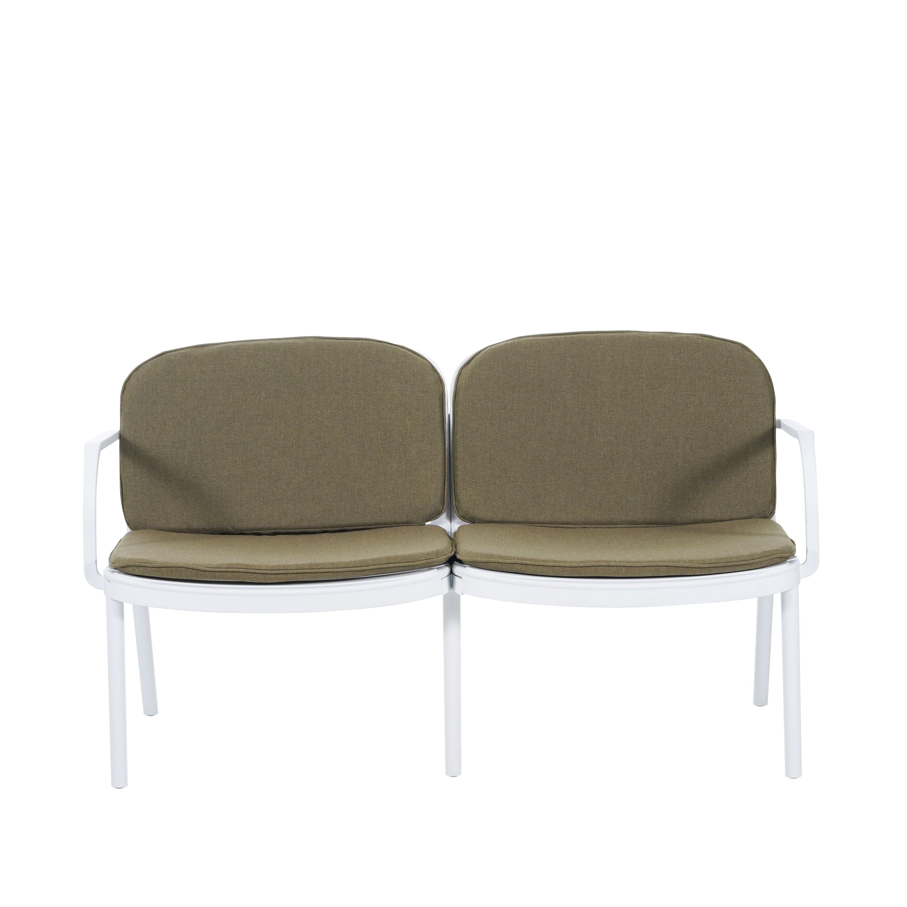 Luna - Outdoor Patio Loveseat - White / Green