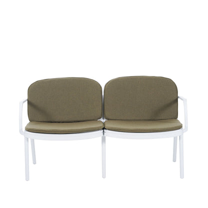 Luna - Outdoor Patio Loveseat - White / Green