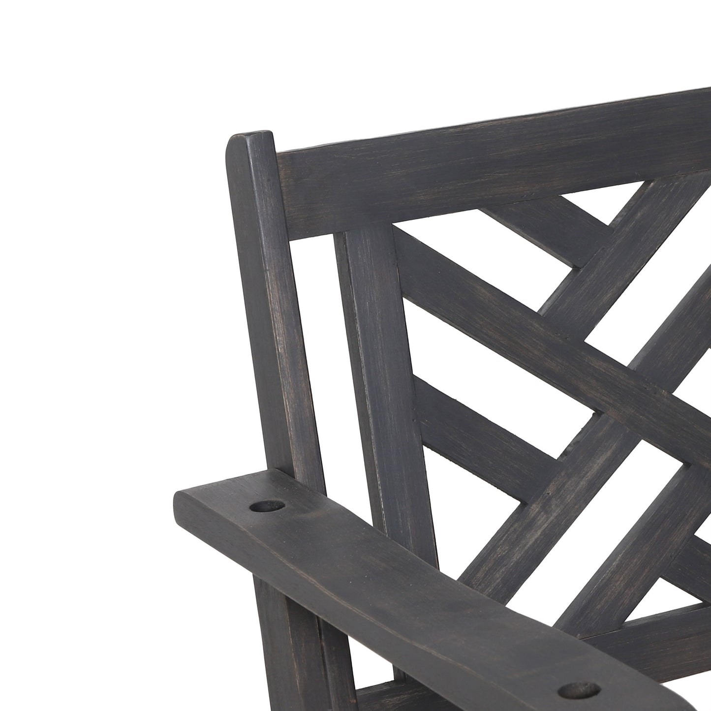 Alejandro - Acacia Wood Porch Swing With Slat Panel Seating - Dark Gray